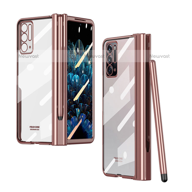 Transparent Crystal Hard Case Back Cover H02 for Oppo Find N 5G