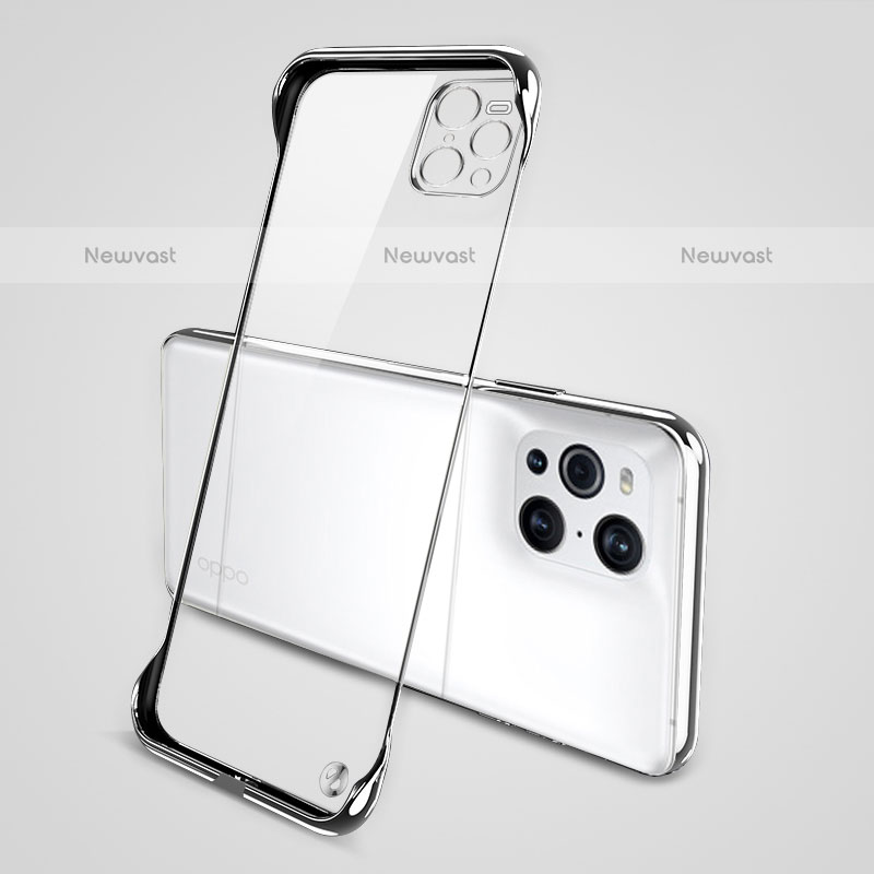 Transparent Crystal Hard Case Back Cover H02 for Oppo Find X3 Pro 5G Silver