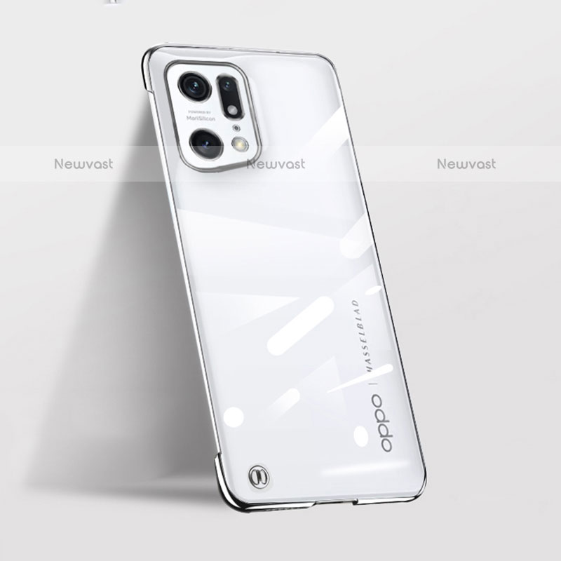 Transparent Crystal Hard Case Back Cover H02 for Oppo Find X5 Pro 5G Black