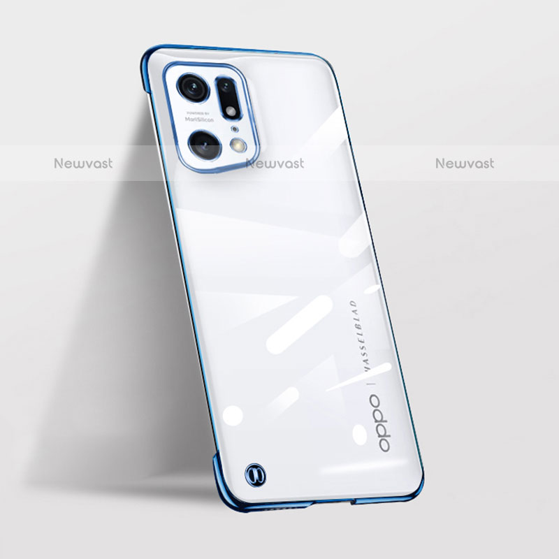 Transparent Crystal Hard Case Back Cover H02 for Oppo Find X5 Pro 5G Blue