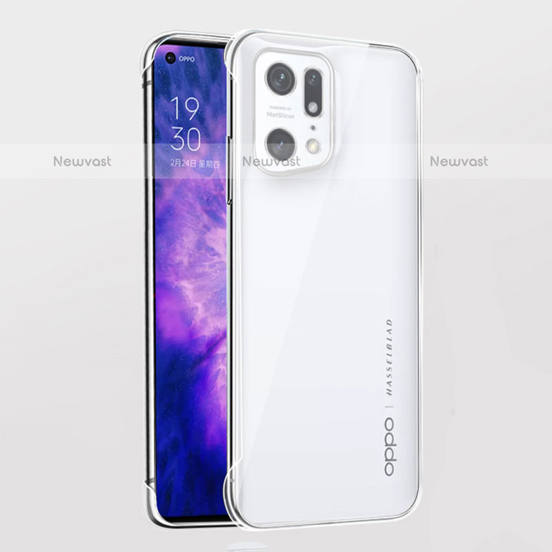 Transparent Crystal Hard Case Back Cover H02 for Oppo Find X5 Pro 5G Clear