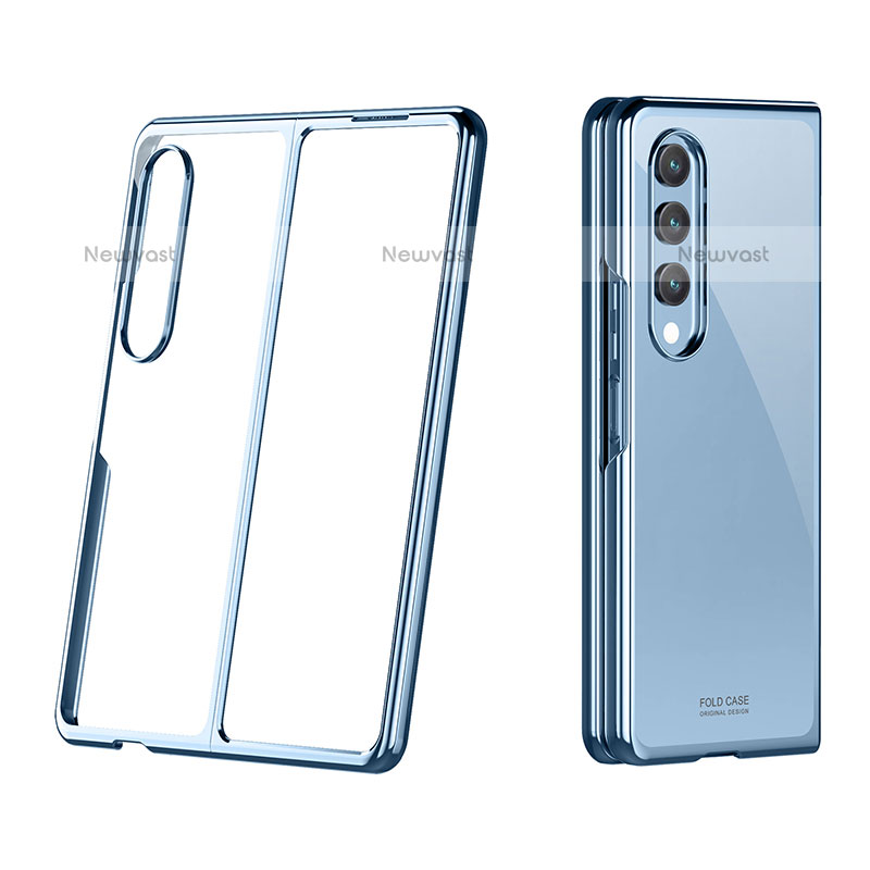 Transparent Crystal Hard Case Back Cover H02 for Samsung Galaxy Z Fold3 5G Blue