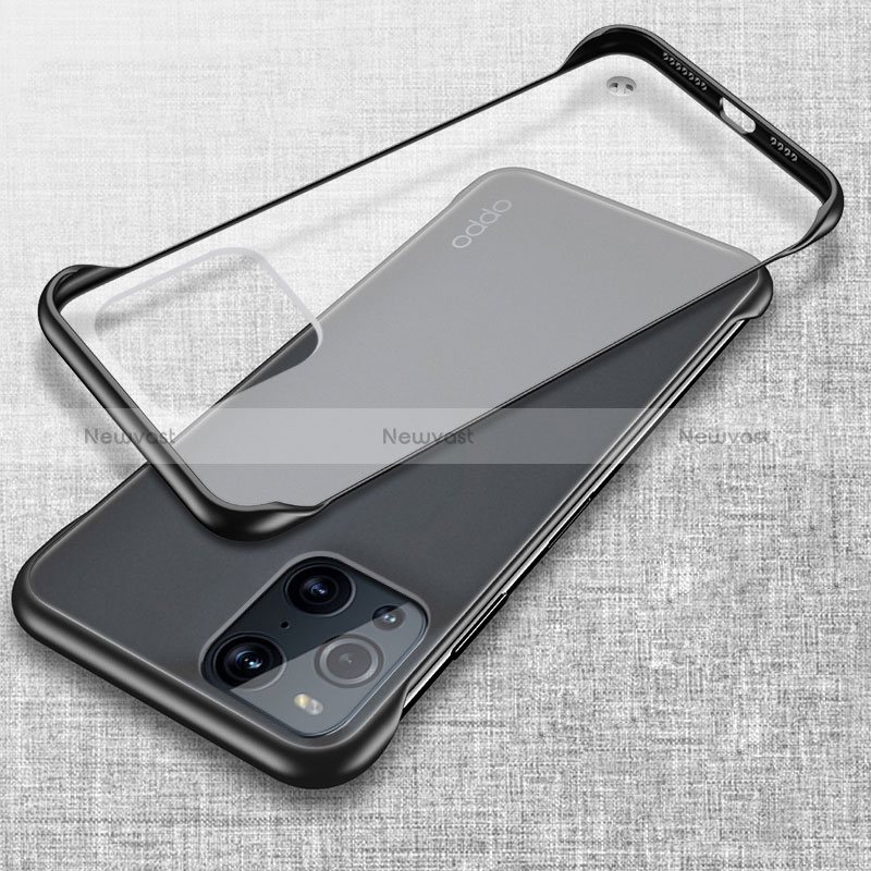 Transparent Crystal Hard Case Back Cover H03 for Oppo Find X3 5G Black