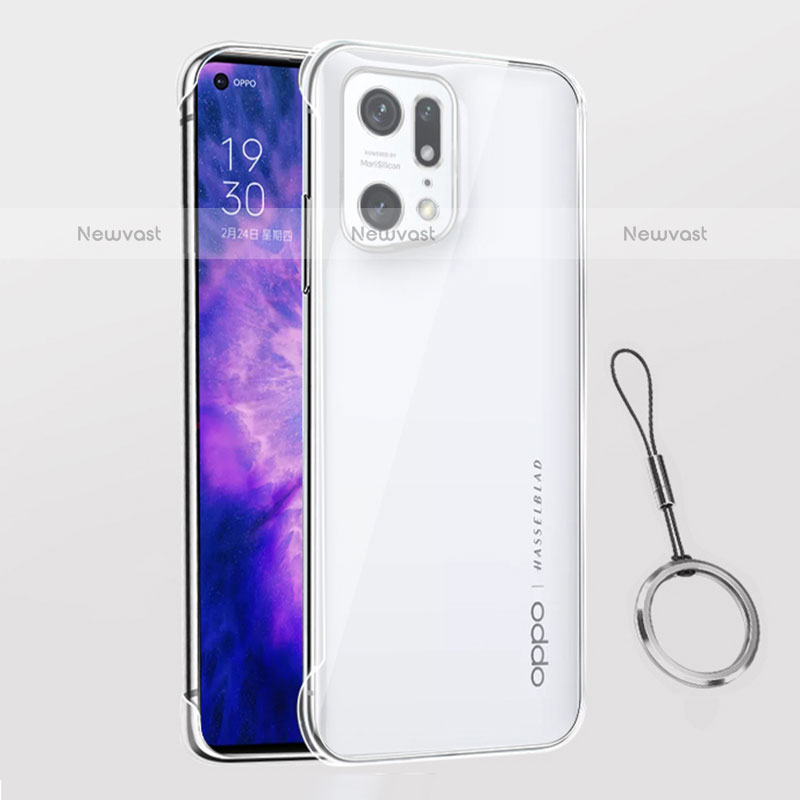 Transparent Crystal Hard Case Back Cover H03 for Oppo Find X5 Pro 5G