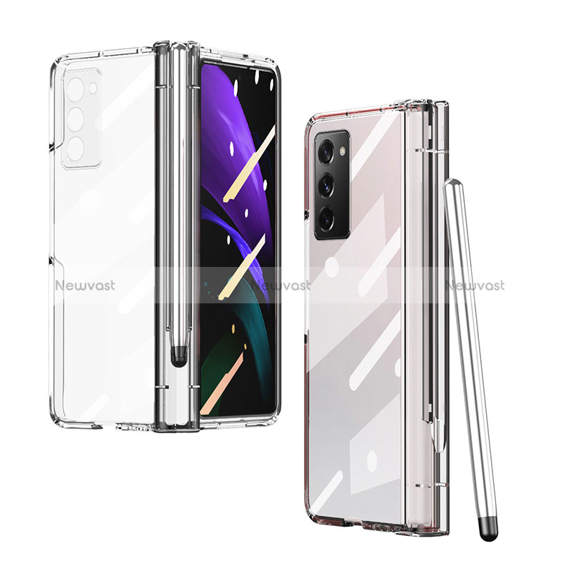 Transparent Crystal Hard Case Back Cover H03 for Samsung Galaxy Z Fold2 5G Clear