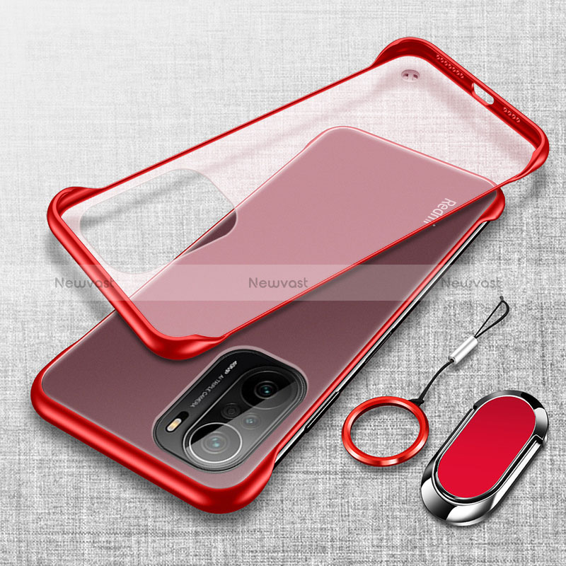 Transparent Crystal Hard Case Back Cover H03 for Xiaomi Poco F3 5G Red