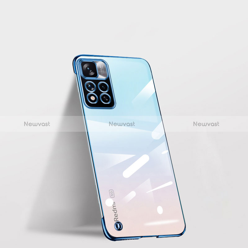 Transparent Crystal Hard Case Back Cover H03 for Xiaomi Poco X4 NFC Blue