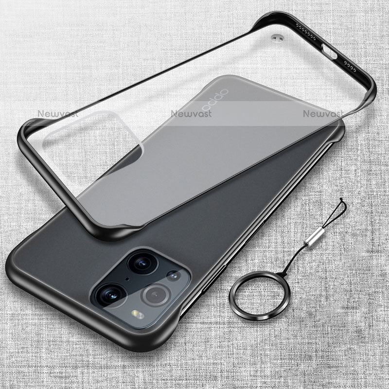 Transparent Crystal Hard Case Back Cover H04 for Oppo Find X3 Pro 5G Black