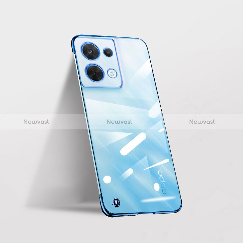 Transparent Crystal Hard Case Back Cover H04 for Oppo Reno8 5G Blue