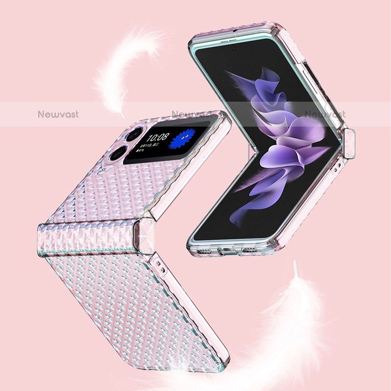 Transparent Crystal Hard Case Back Cover H04 for Samsung Galaxy Z Flip3 5G