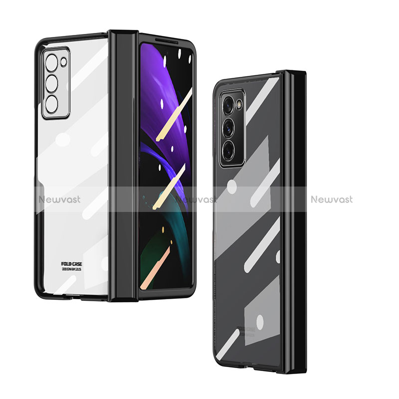 Transparent Crystal Hard Case Back Cover H04 for Samsung Galaxy Z Fold2 5G Black