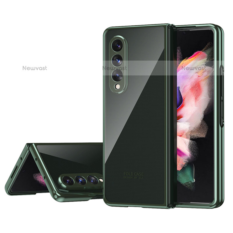 Transparent Crystal Hard Case Back Cover H04 for Samsung Galaxy Z Fold3 5G Green