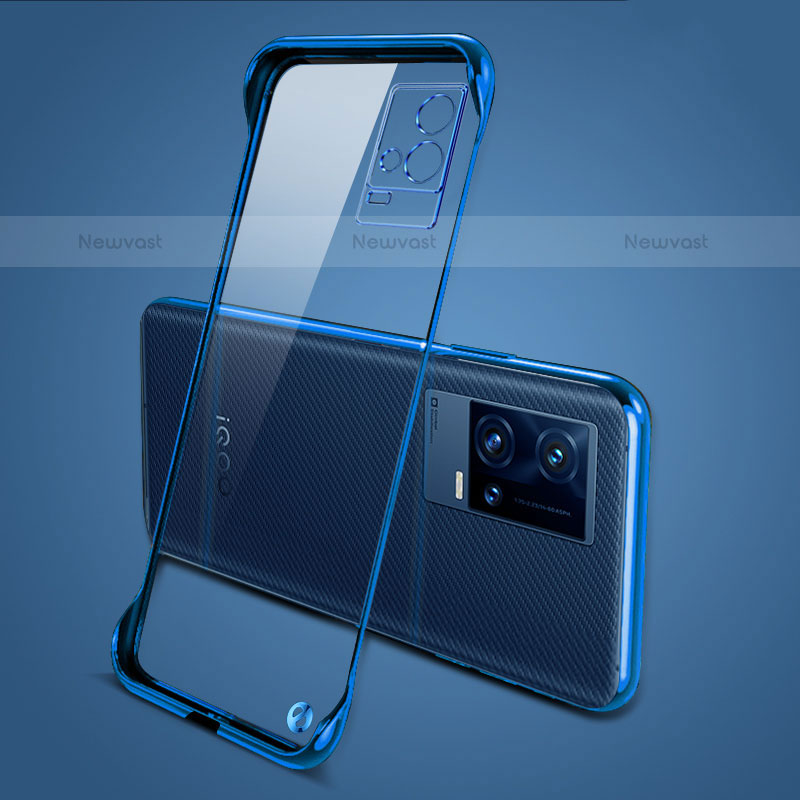 Transparent Crystal Hard Case Back Cover H04 for Vivo iQOO 8 Pro 5G Blue