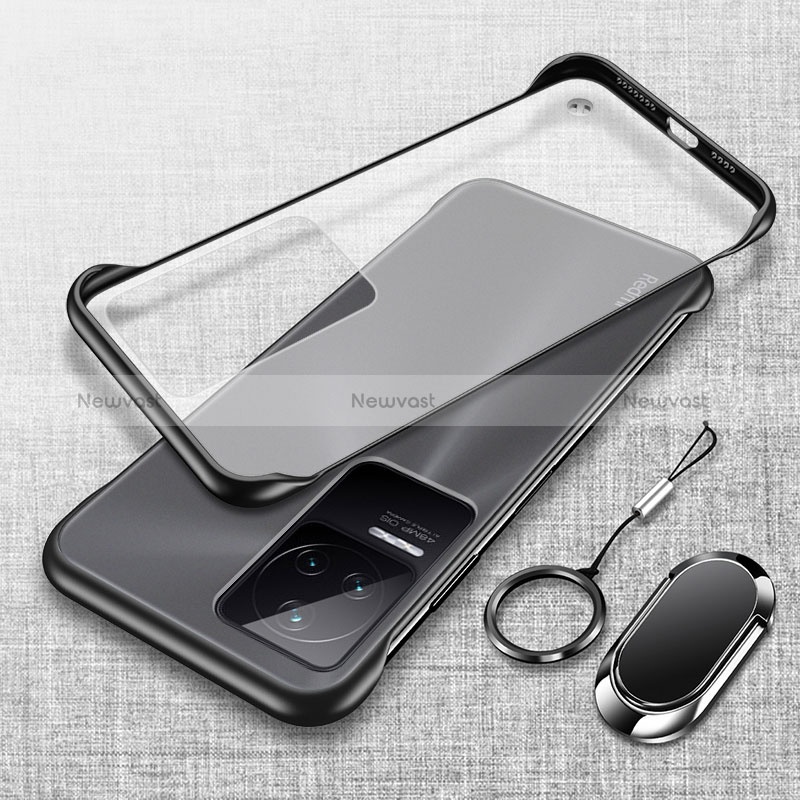Transparent Crystal Hard Case Back Cover H04 for Xiaomi Poco F4 5G Black