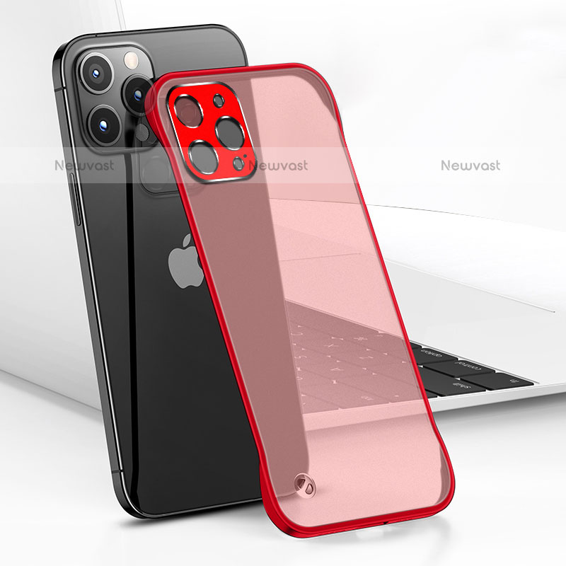 Transparent Crystal Hard Case Back Cover H05 for Apple iPhone 15 Pro Max Red