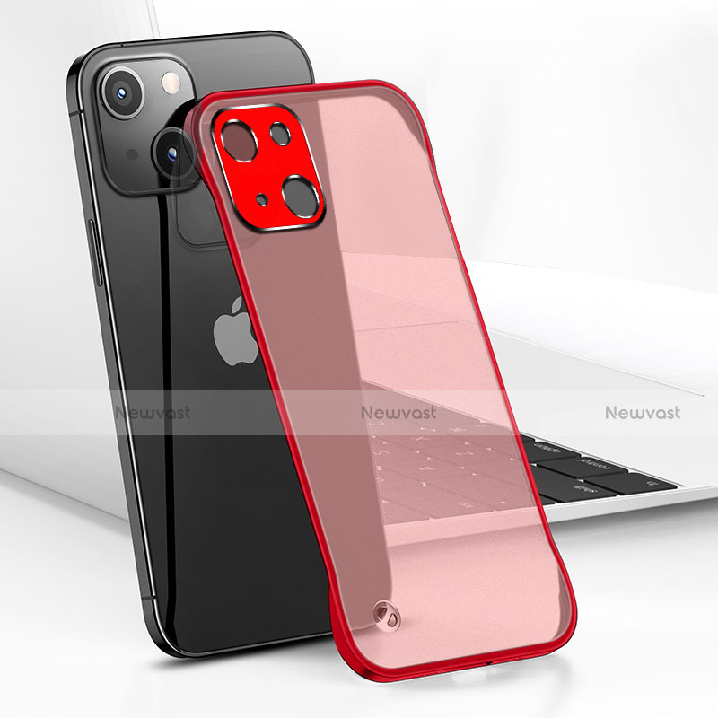 Transparent Crystal Hard Case Back Cover H05 for Apple iPhone 15 Red