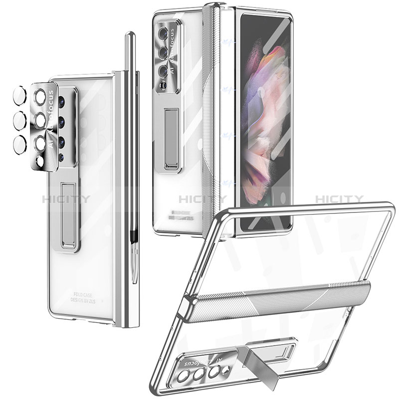 Transparent Crystal Hard Case Back Cover H05 for Samsung Galaxy Z Fold4 5G Silver