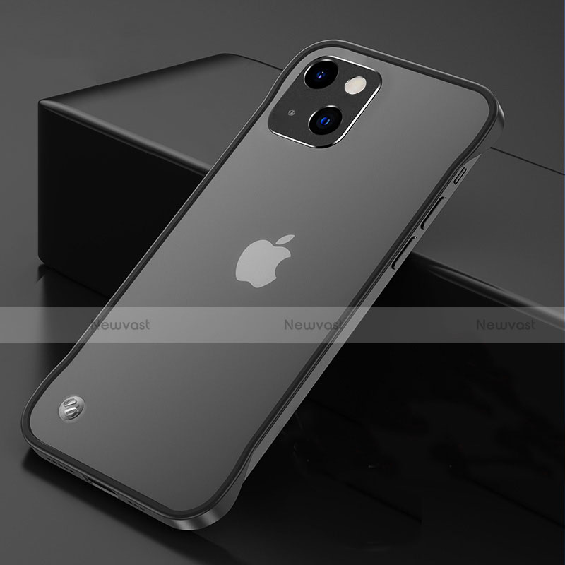 Transparent Crystal Hard Case Back Cover H06 for Apple iPhone 13 Black