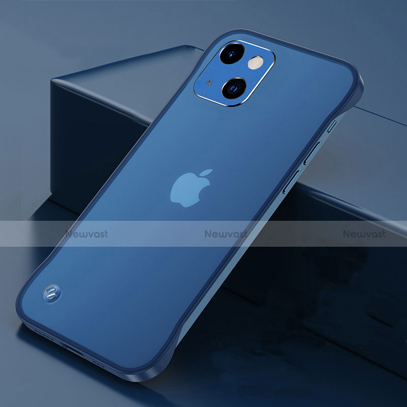 Transparent Crystal Hard Case Back Cover H06 for Apple iPhone 13 Blue