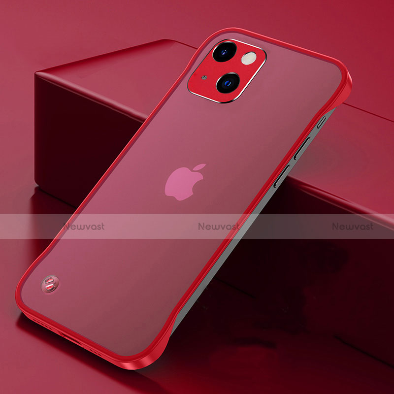 Transparent Crystal Hard Case Back Cover H06 for Apple iPhone 13 Mini Red