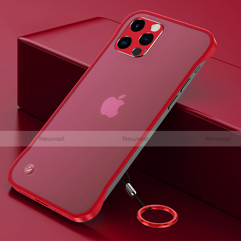 Transparent Crystal Hard Case Back Cover H06 for Apple iPhone 13 Pro Max Red