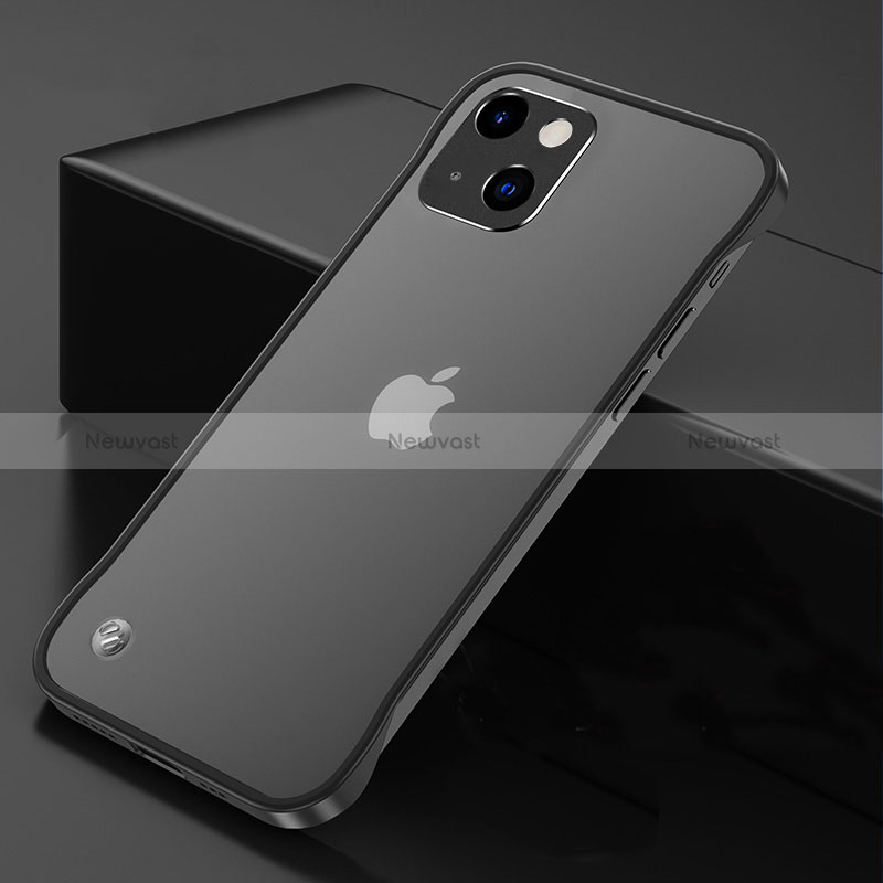 Transparent Crystal Hard Case Back Cover H06 for Apple iPhone 15 Black