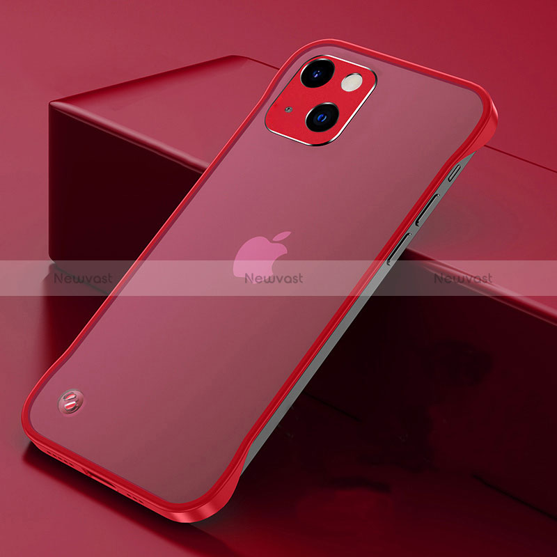 Transparent Crystal Hard Case Back Cover H06 for Apple iPhone 15 Plus Red