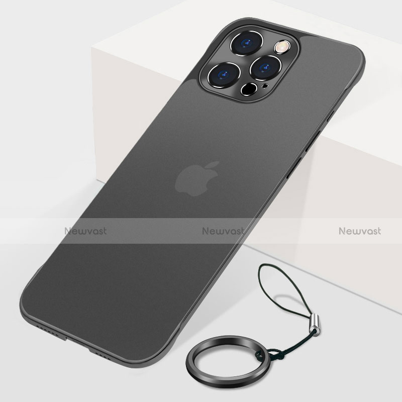 Transparent Crystal Hard Case Back Cover H10 for Apple iPhone 13 Pro Black