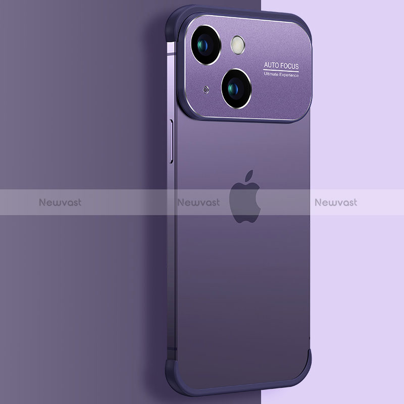 Transparent Crystal Hard Case Back Cover QC3 for Apple iPhone 13 Purple