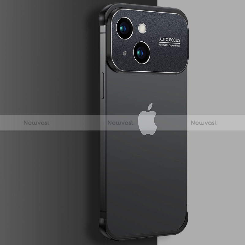 Transparent Crystal Hard Case Back Cover QC3 for Apple iPhone 14 Black