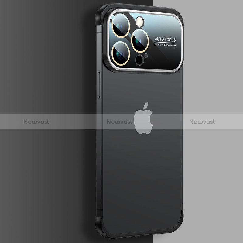 Transparent Crystal Hard Case Back Cover QC4 for Apple iPhone 13 Pro Black
