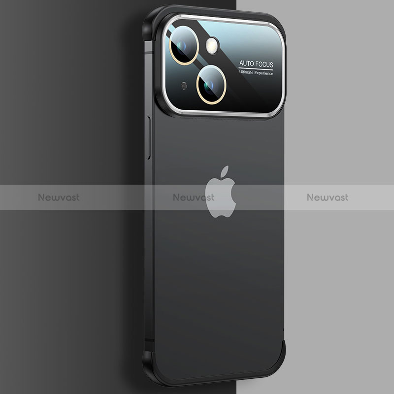 Transparent Crystal Hard Case Back Cover QC4 for Apple iPhone 15 Black