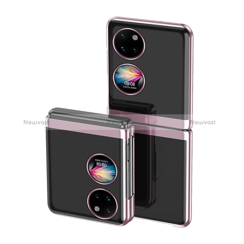 Transparent Crystal Hard Case Back Cover QH1 for Huawei P60 Pocket Rose Gold
