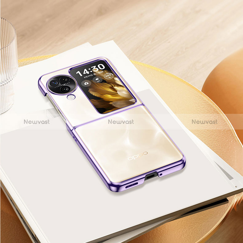 Transparent Crystal Hard Case Back Cover QH1 for Oppo Find N3 Flip 5G