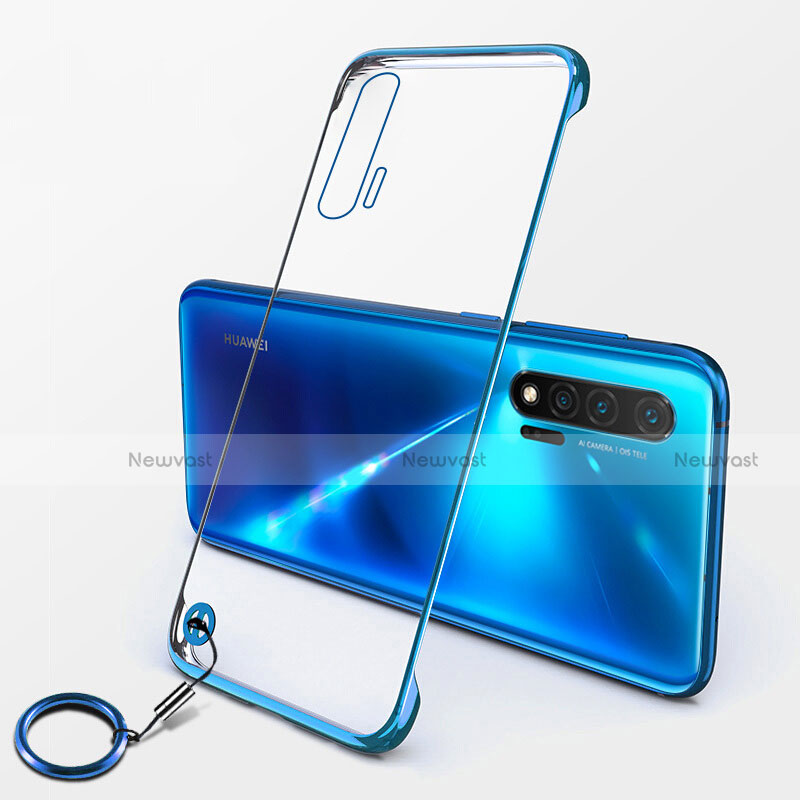 Transparent Crystal Hard Case Back Cover S01 for Huawei Nova 6 Blue