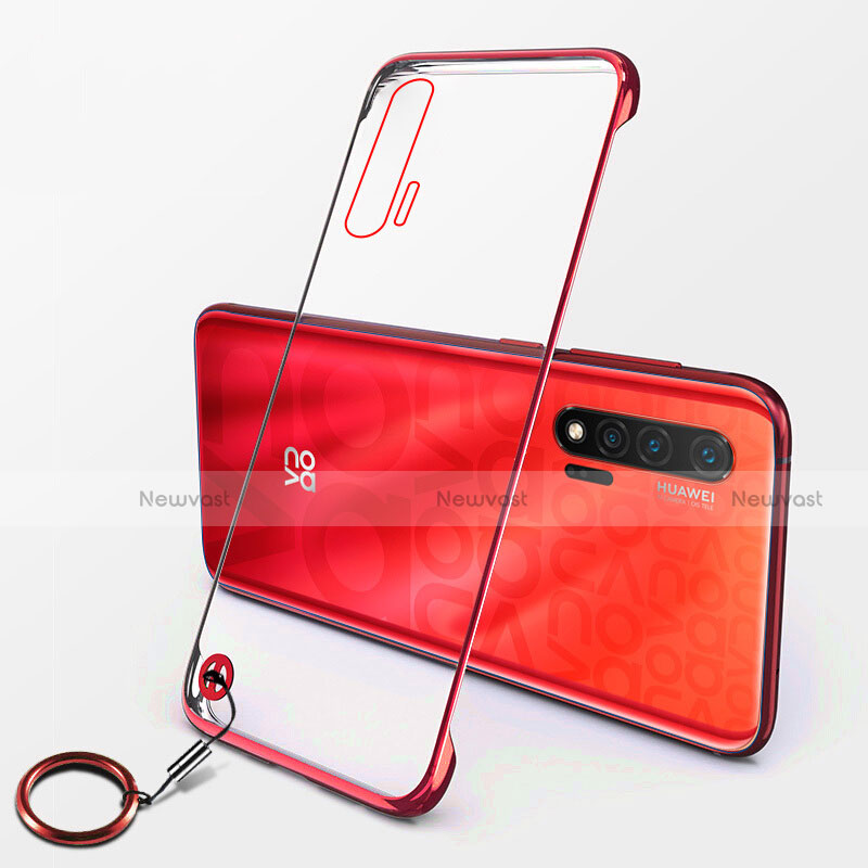 Transparent Crystal Hard Case Back Cover S01 for Huawei Nova 6 Red