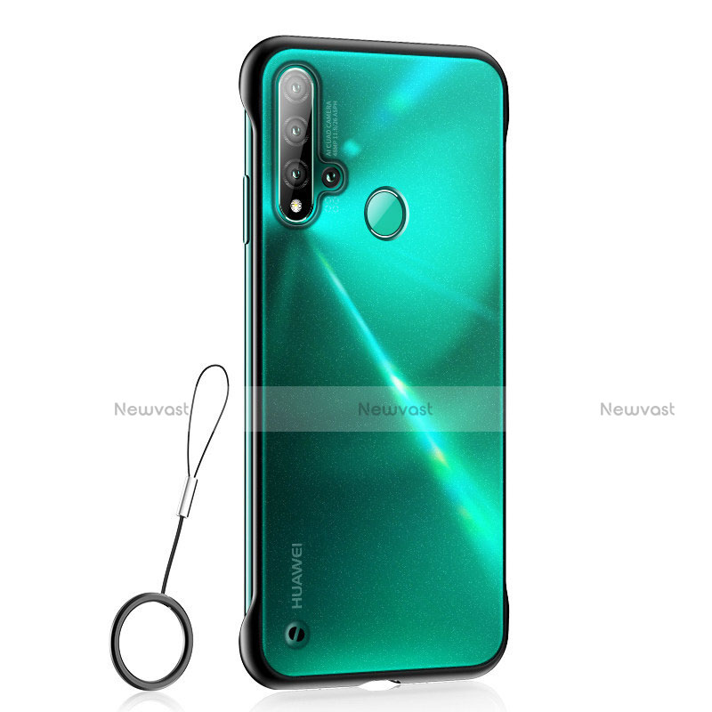 Transparent Crystal Hard Case Back Cover S01 for Huawei P20 Lite (2019) Black