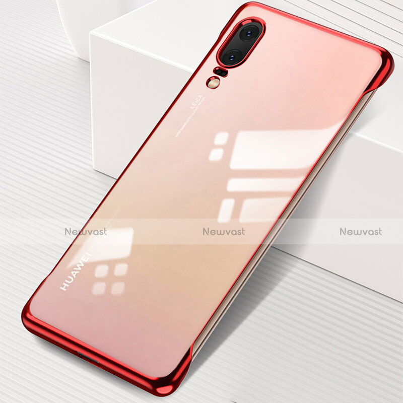 Transparent Crystal Hard Case Back Cover S01 for Huawei P20 Red