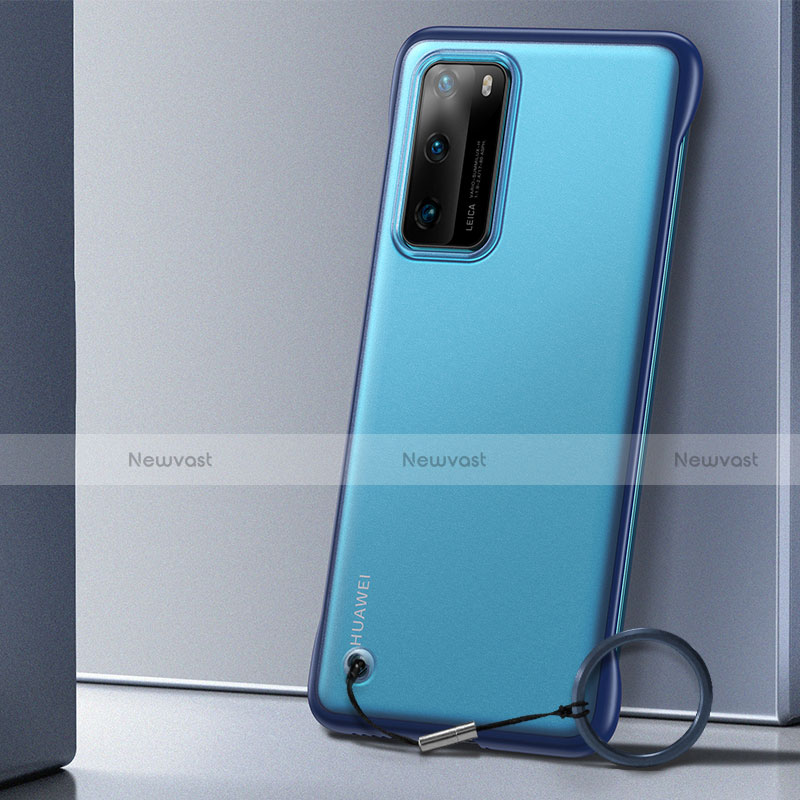 Transparent Crystal Hard Case Back Cover S01 for Huawei P40 Blue