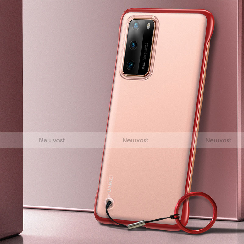 Transparent Crystal Hard Case Back Cover S01 for Huawei P40 Red