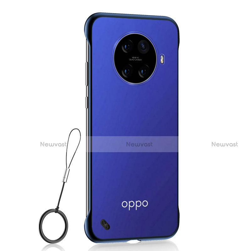 Transparent Crystal Hard Case Back Cover S01 for Oppo Ace2 Blue