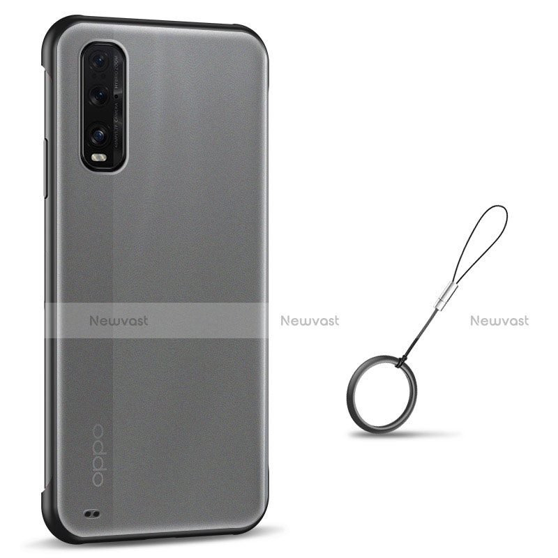 Transparent Crystal Hard Case Back Cover S01 for Oppo Find X2 Black