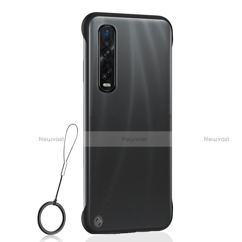 Transparent Crystal Hard Case Back Cover S01 for Oppo Find X2 Pro Black