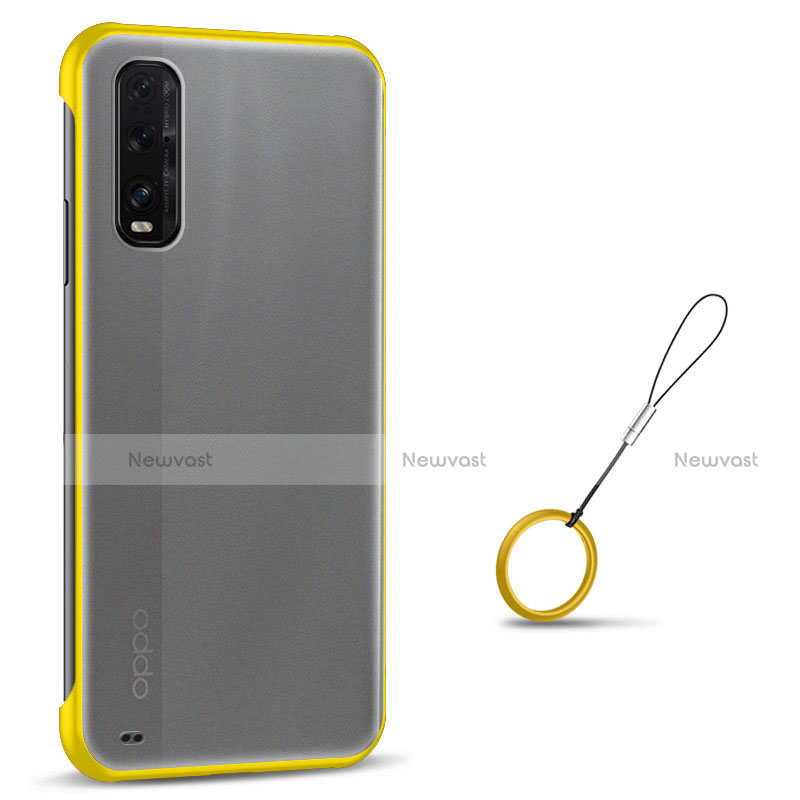 Transparent Crystal Hard Case Back Cover S01 for Oppo Find X2 Yellow