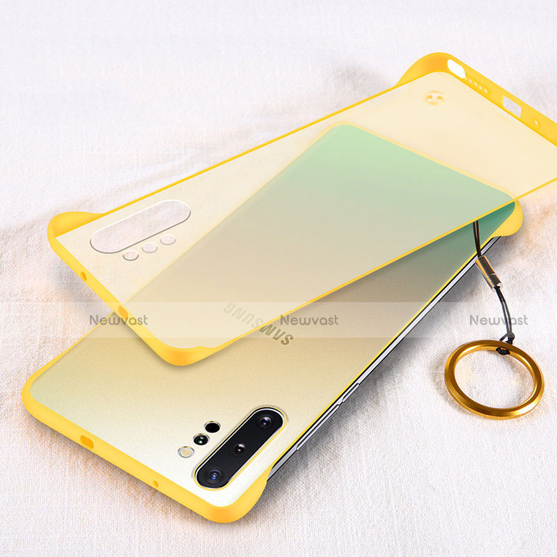 Transparent Crystal Hard Case Back Cover S01 for Samsung Galaxy Note 10 Plus Yellow