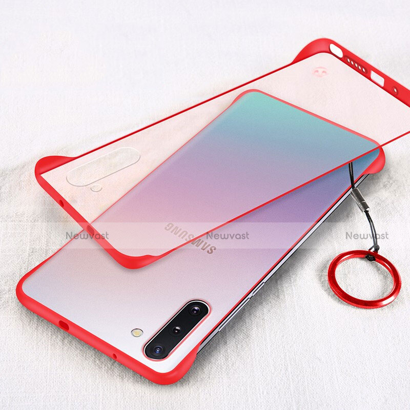 Transparent Crystal Hard Case Back Cover S01 for Samsung Galaxy Note 10 Red