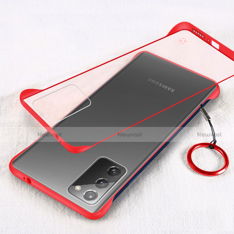 Transparent Crystal Hard Case Back Cover S01 for Samsung Galaxy Note 20 5G Red