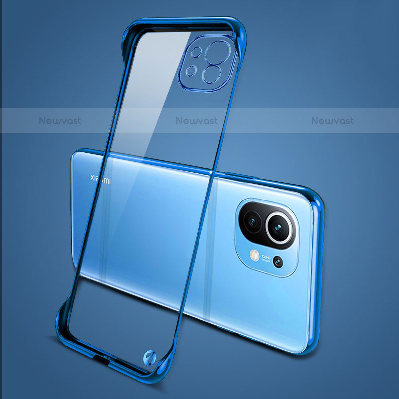 Transparent Crystal Hard Case Back Cover S01 for Xiaomi Mi 11 Lite 5G Blue