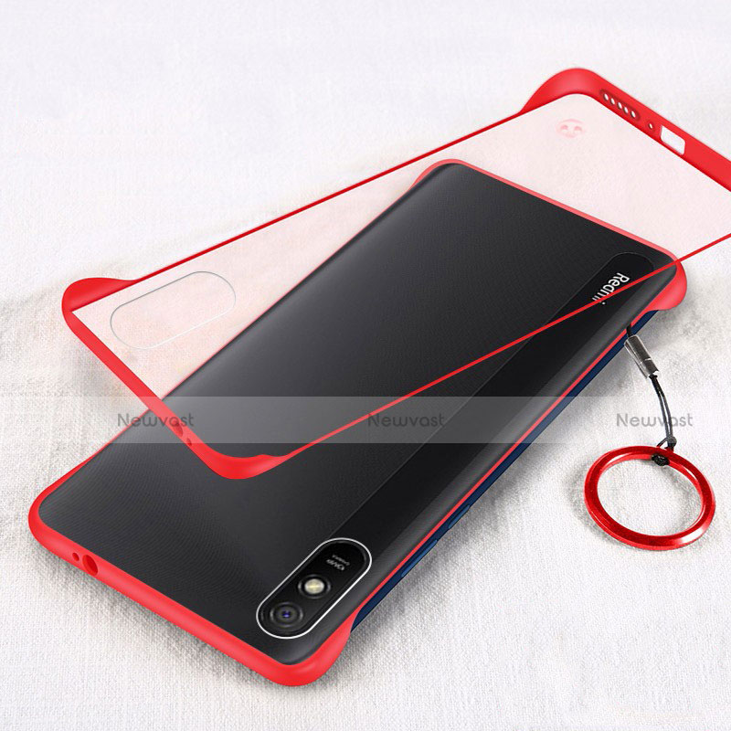 Transparent Crystal Hard Case Back Cover S01 for Xiaomi Redmi 9A Red