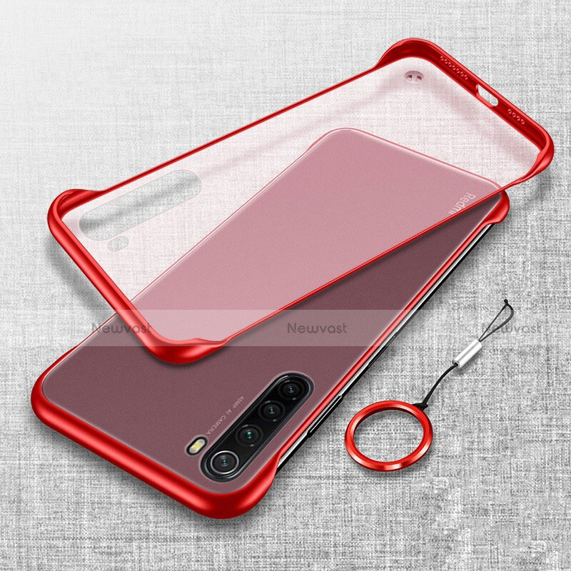 Transparent Crystal Hard Case Back Cover S01 for Xiaomi Redmi Note 8T Red